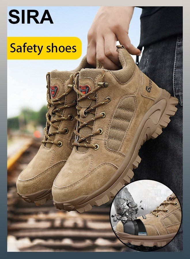SIRA Men's Safety Work Shoes - Steel Toe Anti-slip Boots, Suitable for Construction Sites, Factories and Warehouses, Breathable & Comfortable Design, 3D Sole Pattern, Lightweight Protective Shoes, Ideal for Workers - Image 1